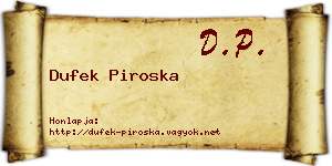 Dufek Piroska névjegykártya