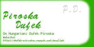 piroska dufek business card